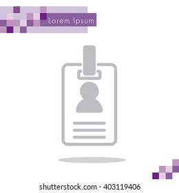 Web line icon. Business; blank id cards with clasp  (badge)