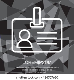 Web line icon. Business; blank id cards with clasp  (badge)