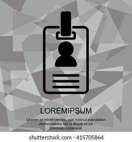 Web line icon. Business; blank id cards with clasp  (badge)