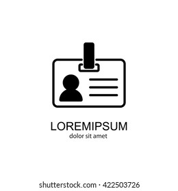 Web line icon. Business; blank id cards with clasp  (badge)