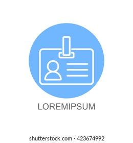Web line icon. Business; blank id cards with clasp  (badge)