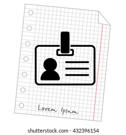 Web line icon. Business; blank id cards with clasp  (badge)