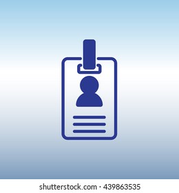 Web line icon. Business; blank id cards with clasp  (badge)