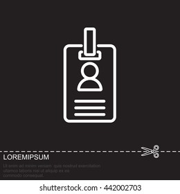 Web line icon. Business; blank id cards with clasp  (badge)