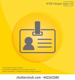 Web line icon. Business; blank id cards with clasp  (badge)