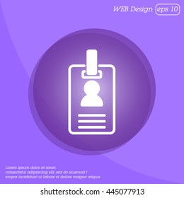 Web line icon. Business; blank id cards with clasp  (badge)