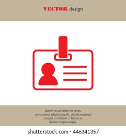 Web line icon. Business; blank id cards with clasp  (badge)