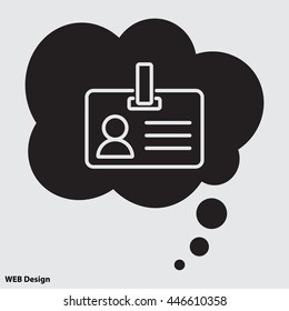 Web line icon. Business; blank id cards with clasp  (badge)