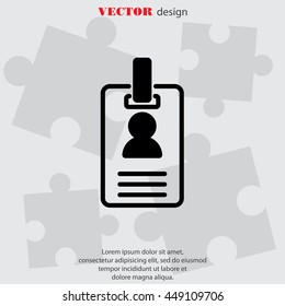 Web line icon. Business; blank id cards with clasp  (badge)