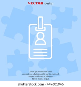 Web line icon. Business; blank id cards with clasp  (badge)