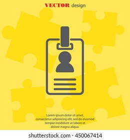 Web line icon. Business; blank id cards with clasp  (badge)