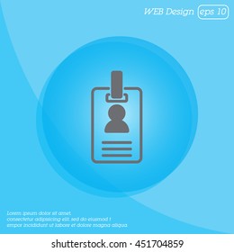 Web line icon. Business; blank id cards with clasp  (badge)