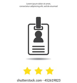 Web line icon. Business; blank id cards with clasp  (badge)