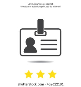 Web line icon. Business; blank id cards with clasp  (badge)