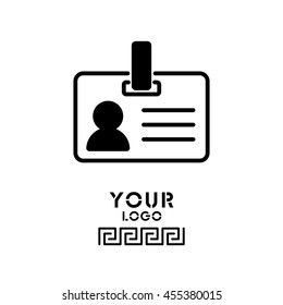 Web line icon. Business; blank id cards with clasp  (badge)