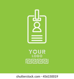 Web line icon. Business; blank id cards with clasp  (badge)