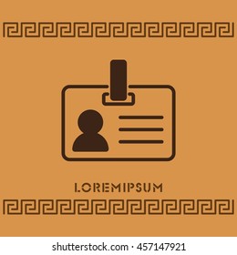 Web line icon. Business; blank id cards with clasp  (badge)