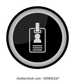 Web line icon. Business; blank id cards with clasp  (badge)