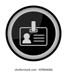 Web line icon. Business; blank id cards with clasp  (badge)