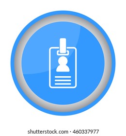 Web line icon. Business; blank id cards with clasp  (badge)