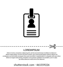 Web line icon. Business; blank id cards with clasp  (badge)