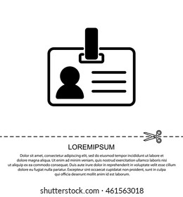 Web line icon. Business; blank id cards with clasp  (badge)