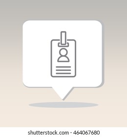 Web line icon. Business; blank id cards with clasp  (badge)