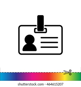 Web line icon. Business; blank id cards with clasp  (badge)