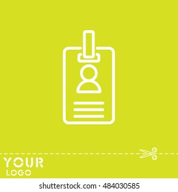 Web line icon. Business; blank id cards with clasp  (badge)