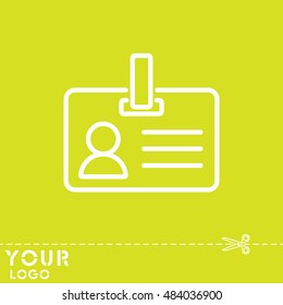 Web line icon. Business; blank id cards with clasp  (badge)