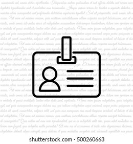 Web line icon. Business; blank id cards with clasp  (badge)