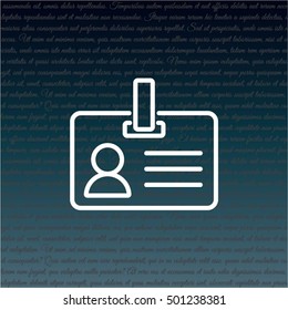 Web line icon. Business; blank id cards with clasp  (badge)
