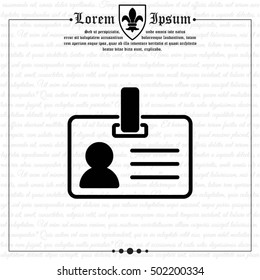 Web line icon. Business; blank id cards with clasp  (badge)