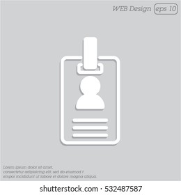 Web line icon. Business; blank id cards with clasp  (badge)