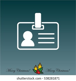 Web line icon. Business; blank id cards with clasp  (badge)