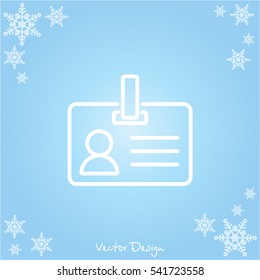 Web line icon. Business; blank id cards with clasp  (badge)