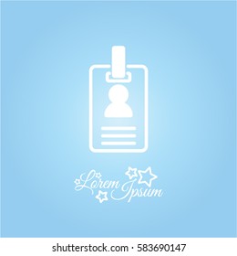 Web line icon. Business; blank id cards with clasp  (badge)