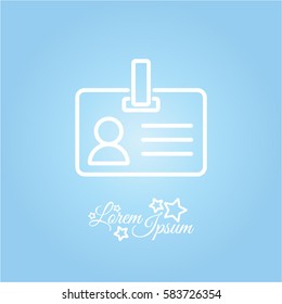 Web line icon. Business; blank id cards with clasp  (badge)