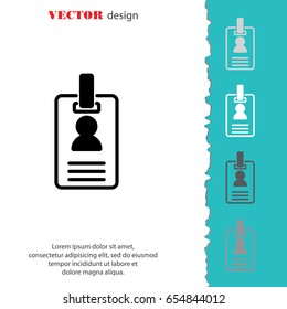 Web line icon. Business; blank id cards with clasp  (badge)