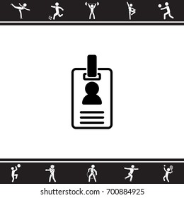 Web line icon. Business; blank id cards with clasp  (badge)