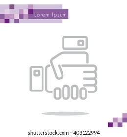 Web line icon. Business; Handshake