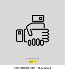Web line icon. Business; Handshake