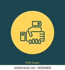 Web line icon. Business; Handshake