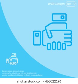 Web line icon. Business; Handshake