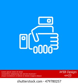 Web line icon. Business; Handshake