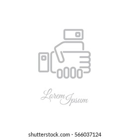 Web line icon. Business; Handshake