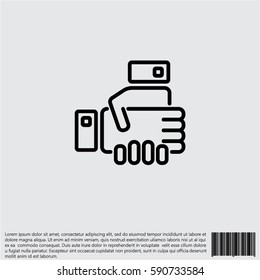 Web line icon. Business; Handshake