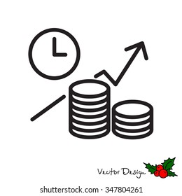 Web line icon. Business idea; The increase in profits (profitable investment)