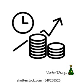 Web line icon. Business idea; The increase in profits (profitable investment)