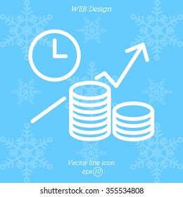 Web line icon. Business idea; The increase in profits (profitable investment)
